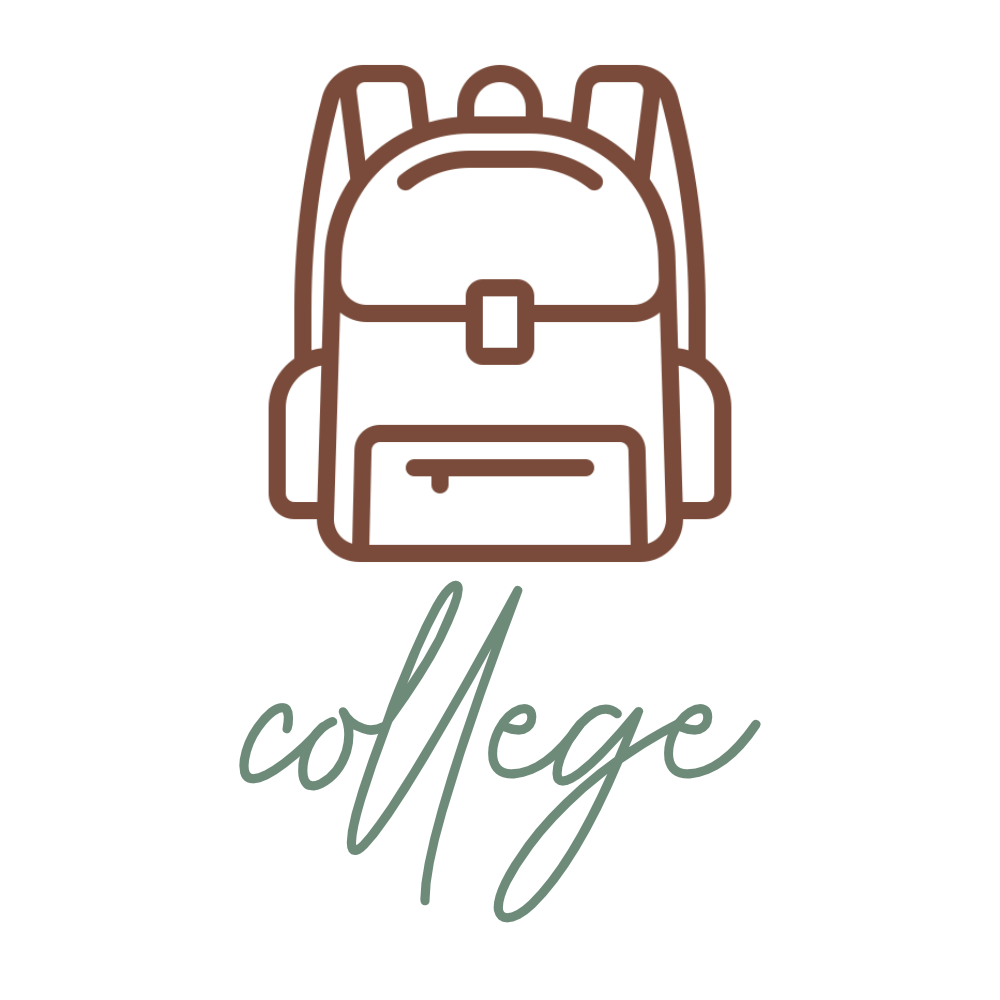 college invitation illustration backpack notebook pencils