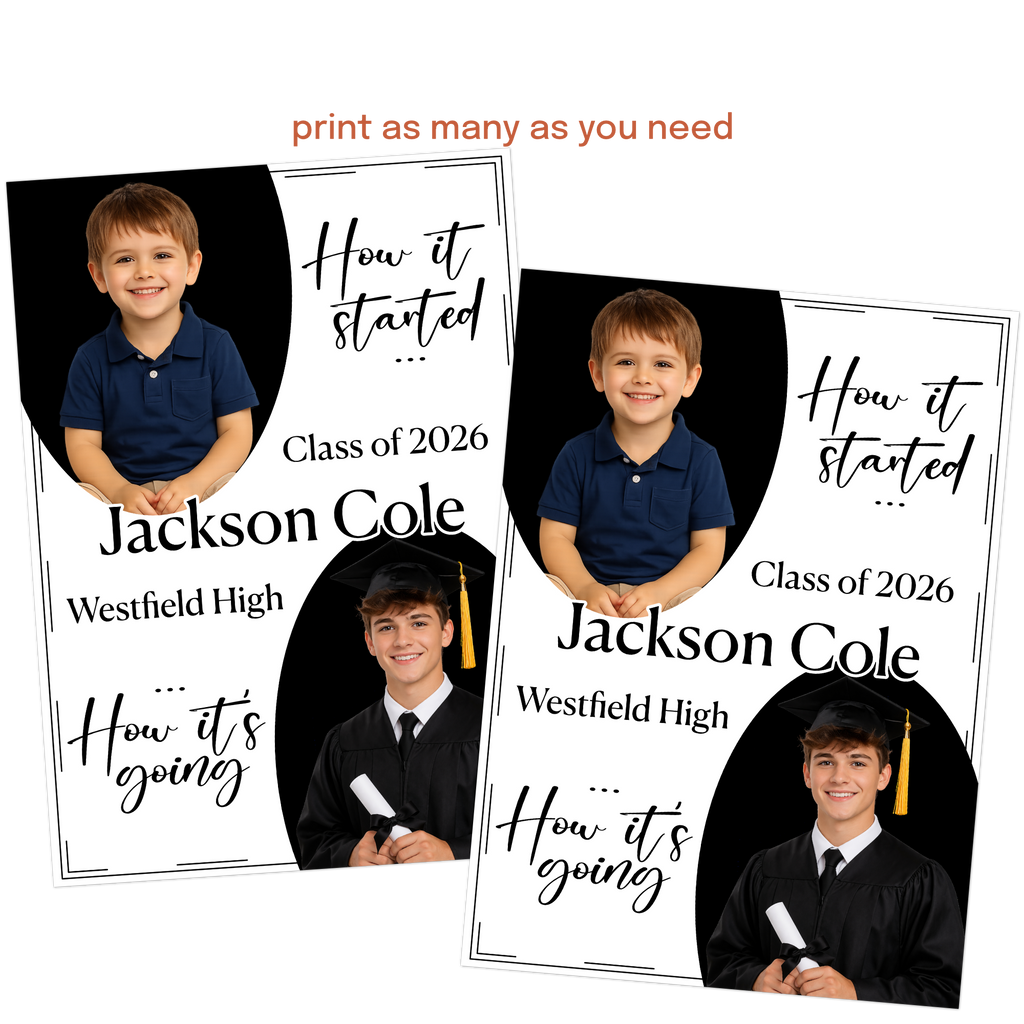 5x7 digital graduation announcement template printable or shareable