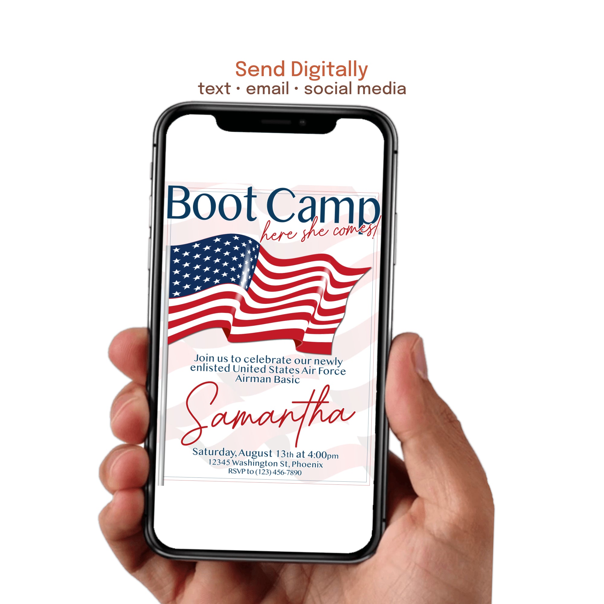 custom military enlistment invitation for army navy air force marines coast guard space force