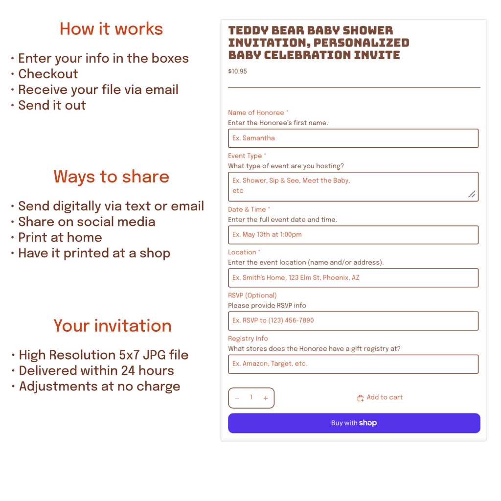 Ordering is so easy, just enter your details, complete checkout and your file is ready (via email) within 24 hours.