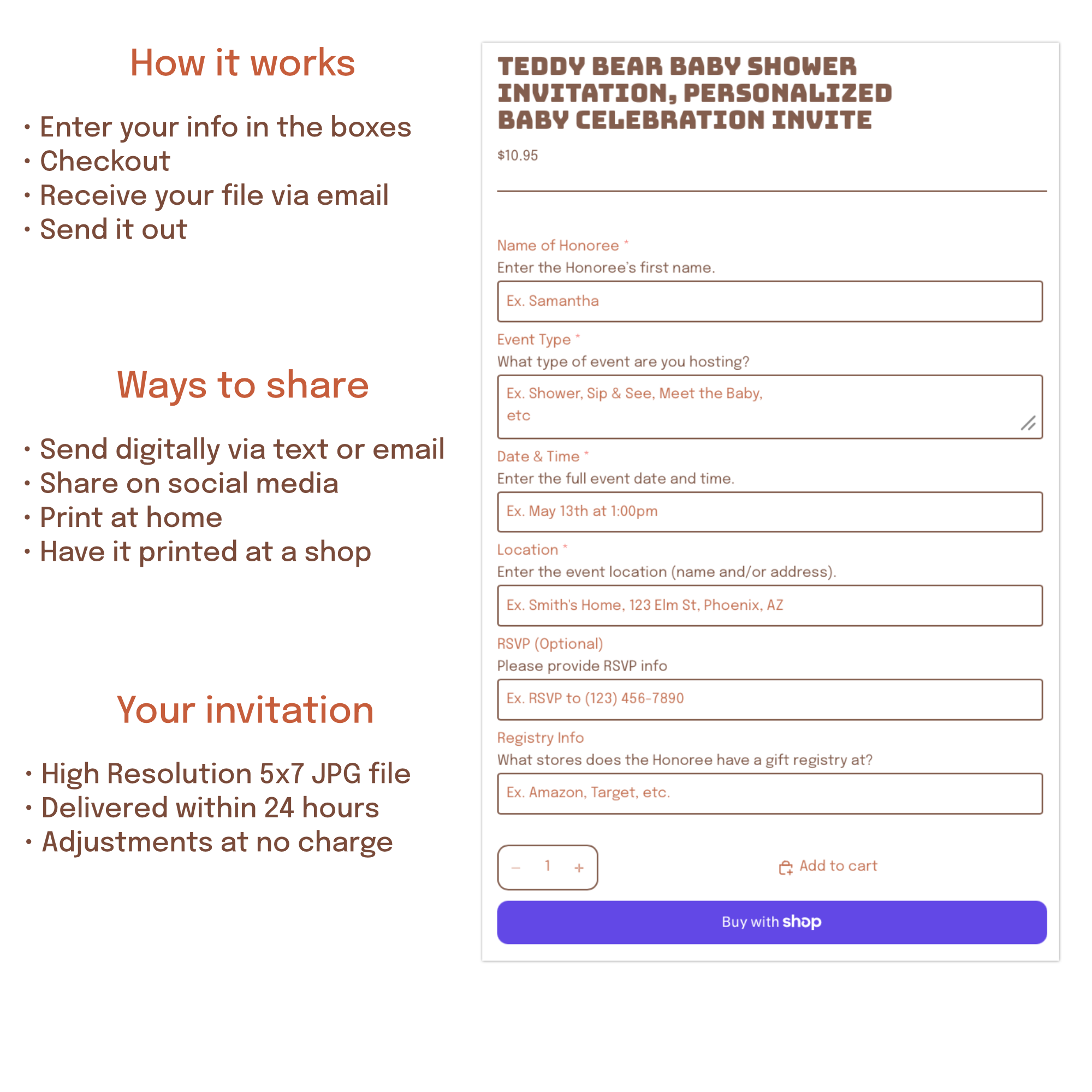 Ordering is so easy, just enter your details, complete checkout and your file is ready (via email) within 24 hours.