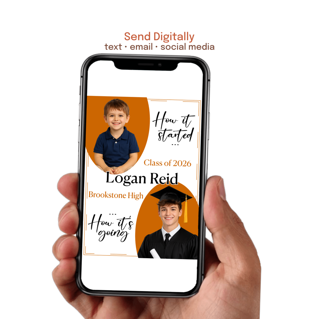 customizable graduation announcement template with photos for high school or college