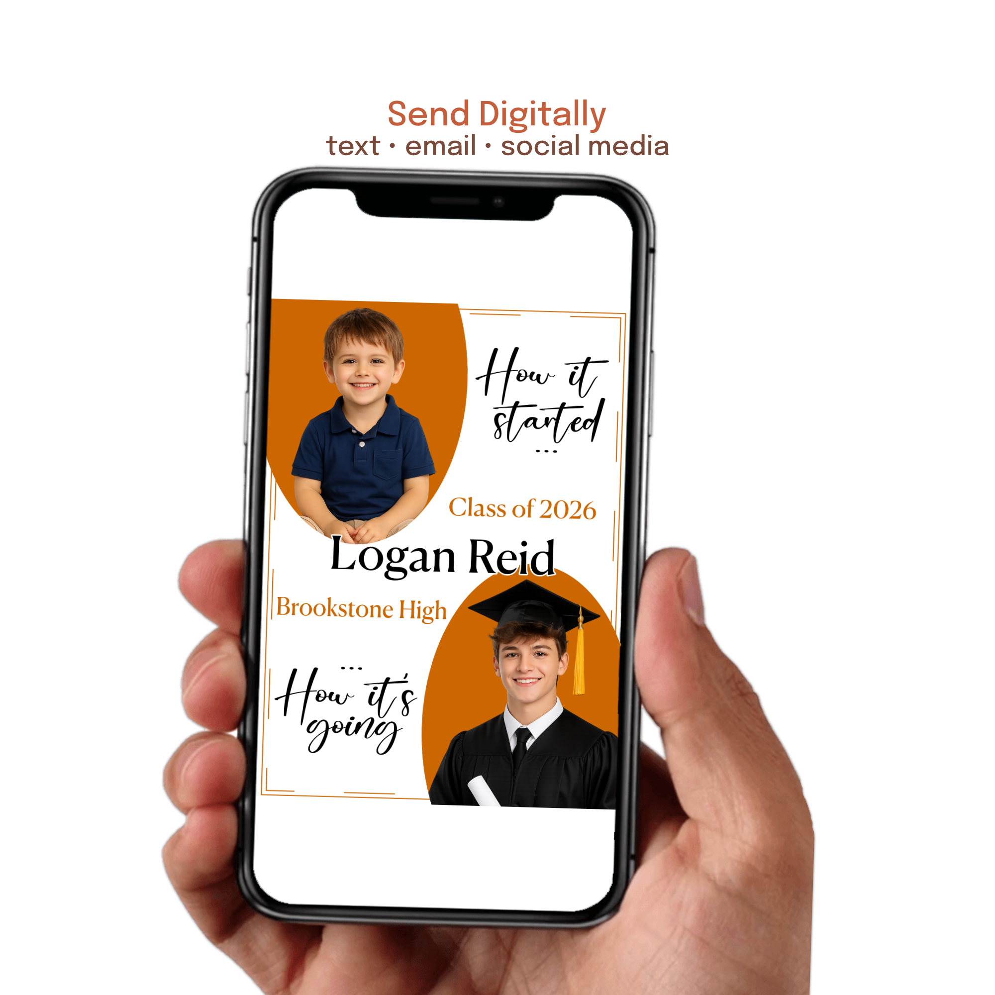 customizable graduation announcement template with photos for high school or college