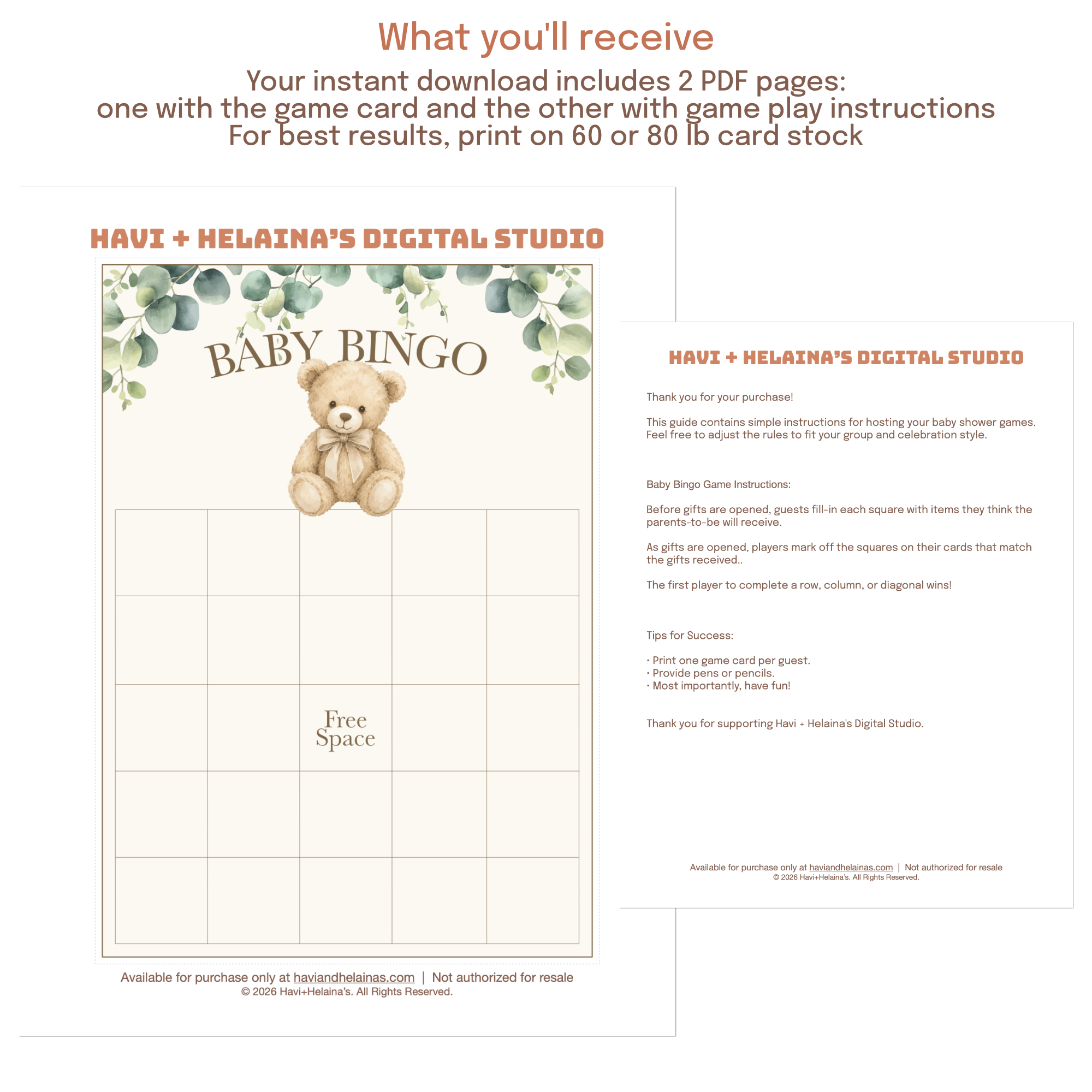 Printable baby shower game that keeps guests engaged while presents are opened.