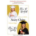 graduation announcement with photos how it started how it’s going baby and senior photo design