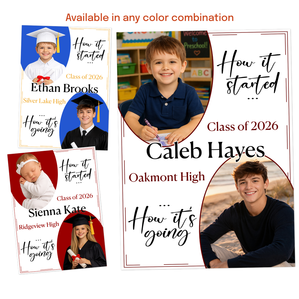before and after graduation announcement baby photo to senior photo template