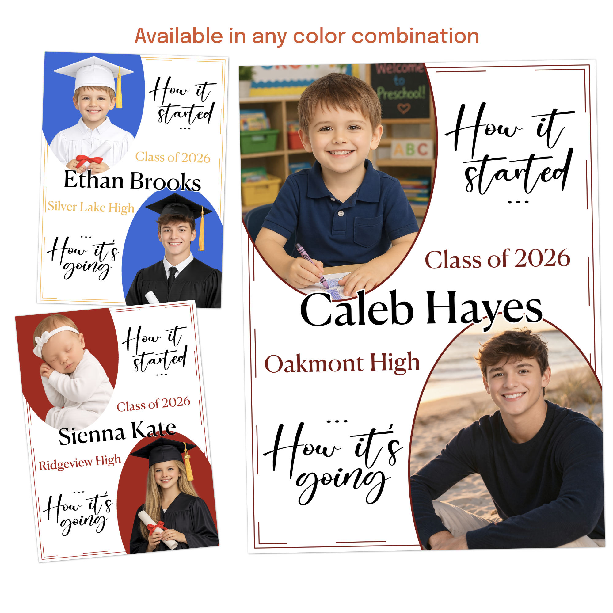 before and after graduation announcement baby photo to senior photo template