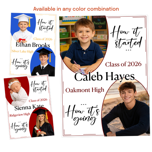 before and after graduation announcement baby photo to senior photo template