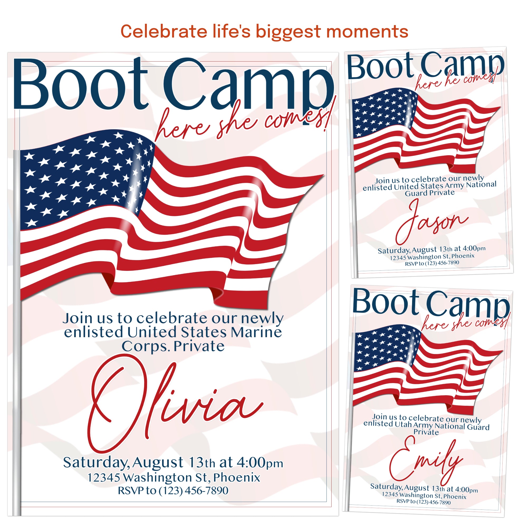 personalized boot camp send off party invitation printable digital invite
