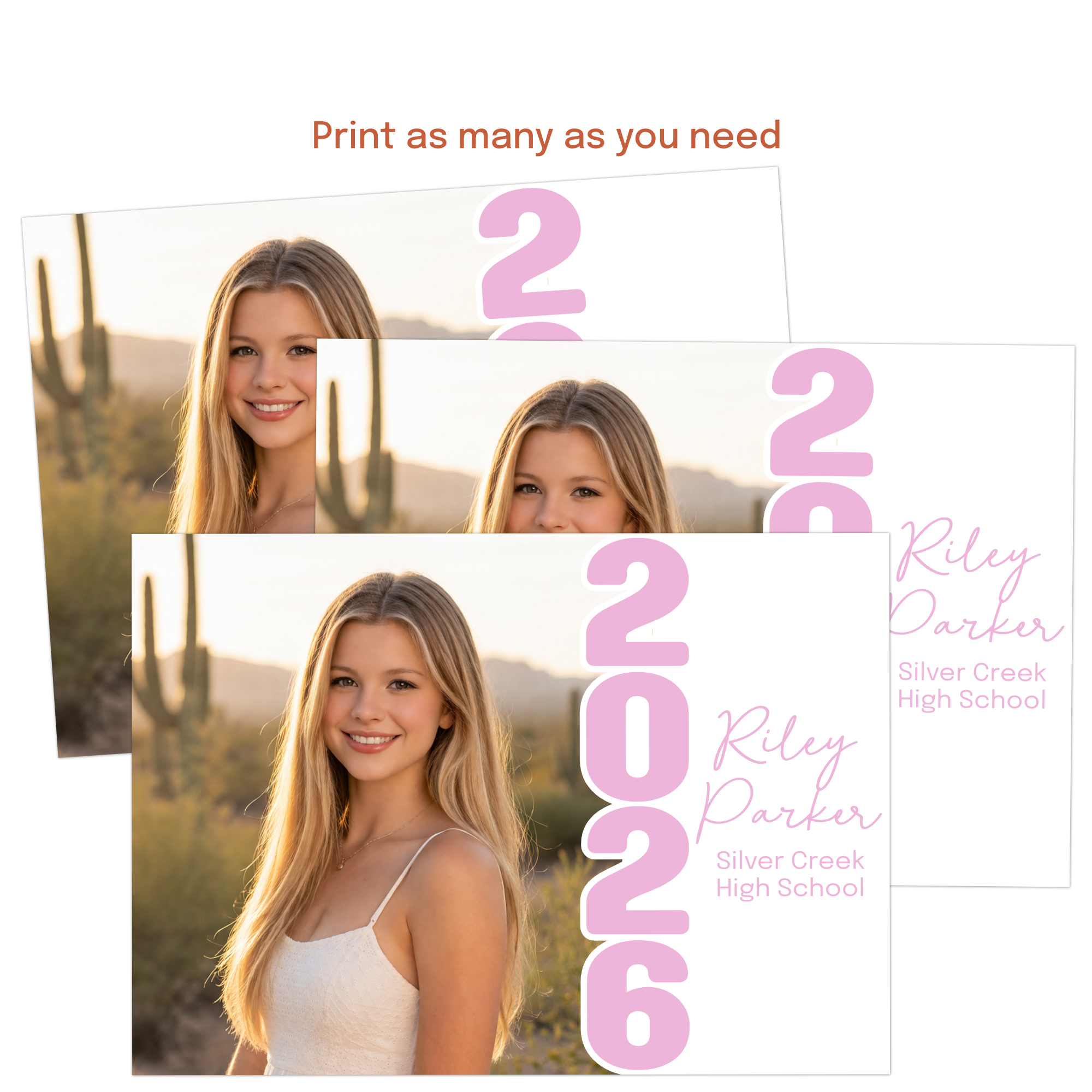 Personalized graduation announcement for high school or college with photo and custom details