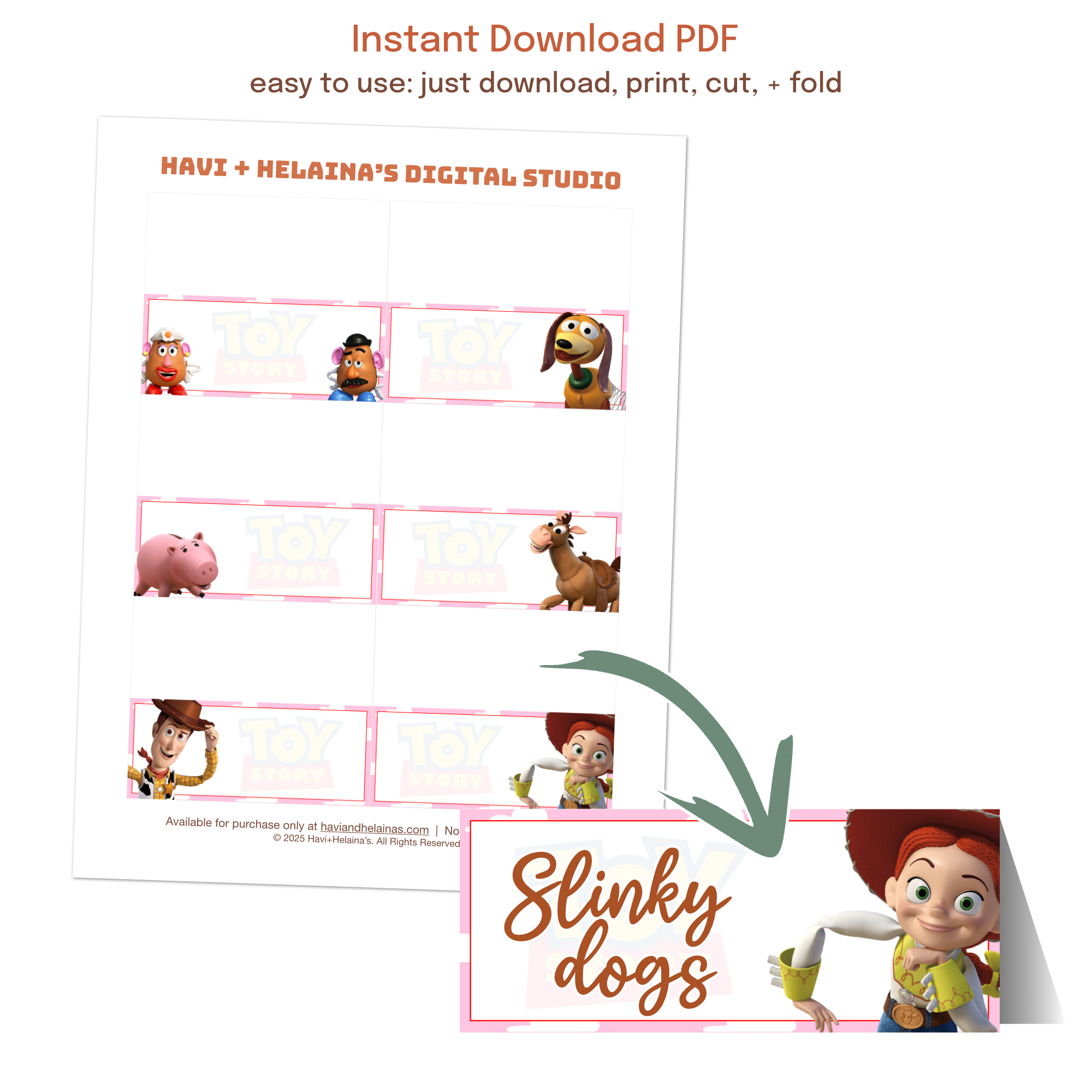 Printable food labels and place cards displayed at graduation parties, birthdays, baby showers, gender reveals, and retirement celebrations