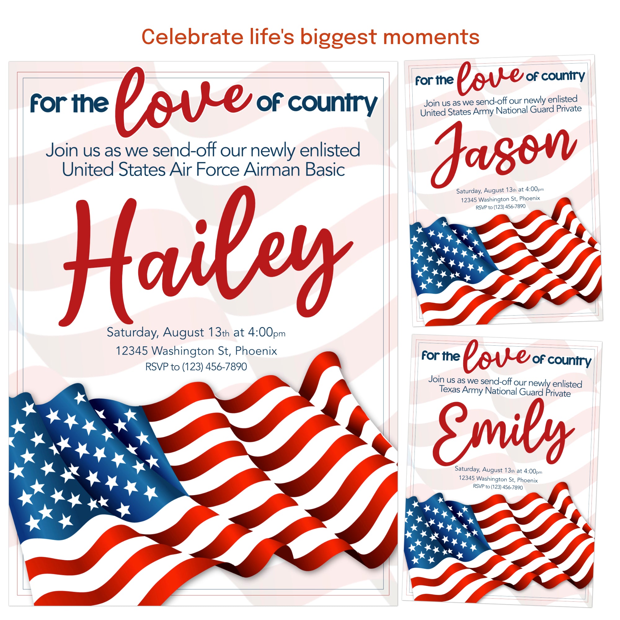 custom military recruit send off invitation personalized boot camp party invite