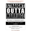 Personalized Straight Outta Marriage divorce party invitation with customizable wording.
