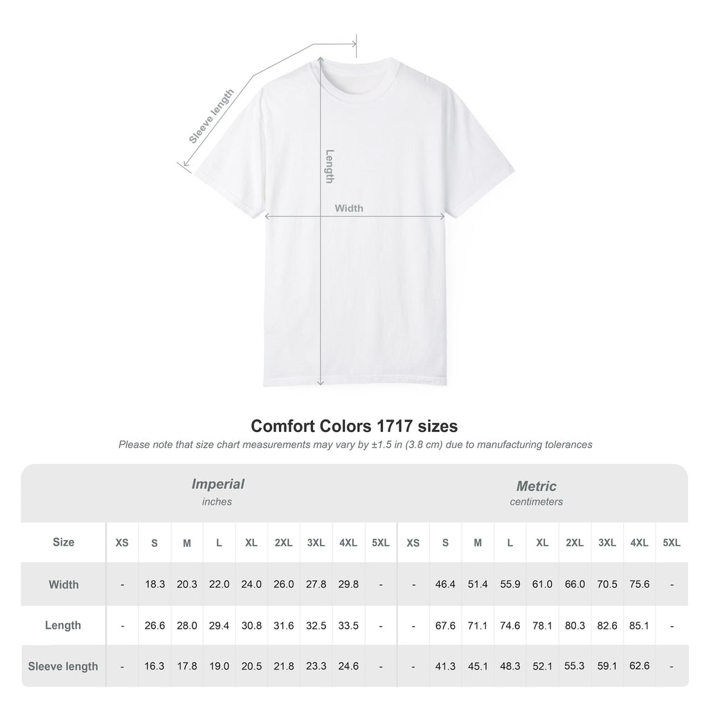 Unisex t-shirt size chart measurements for comfortable fit