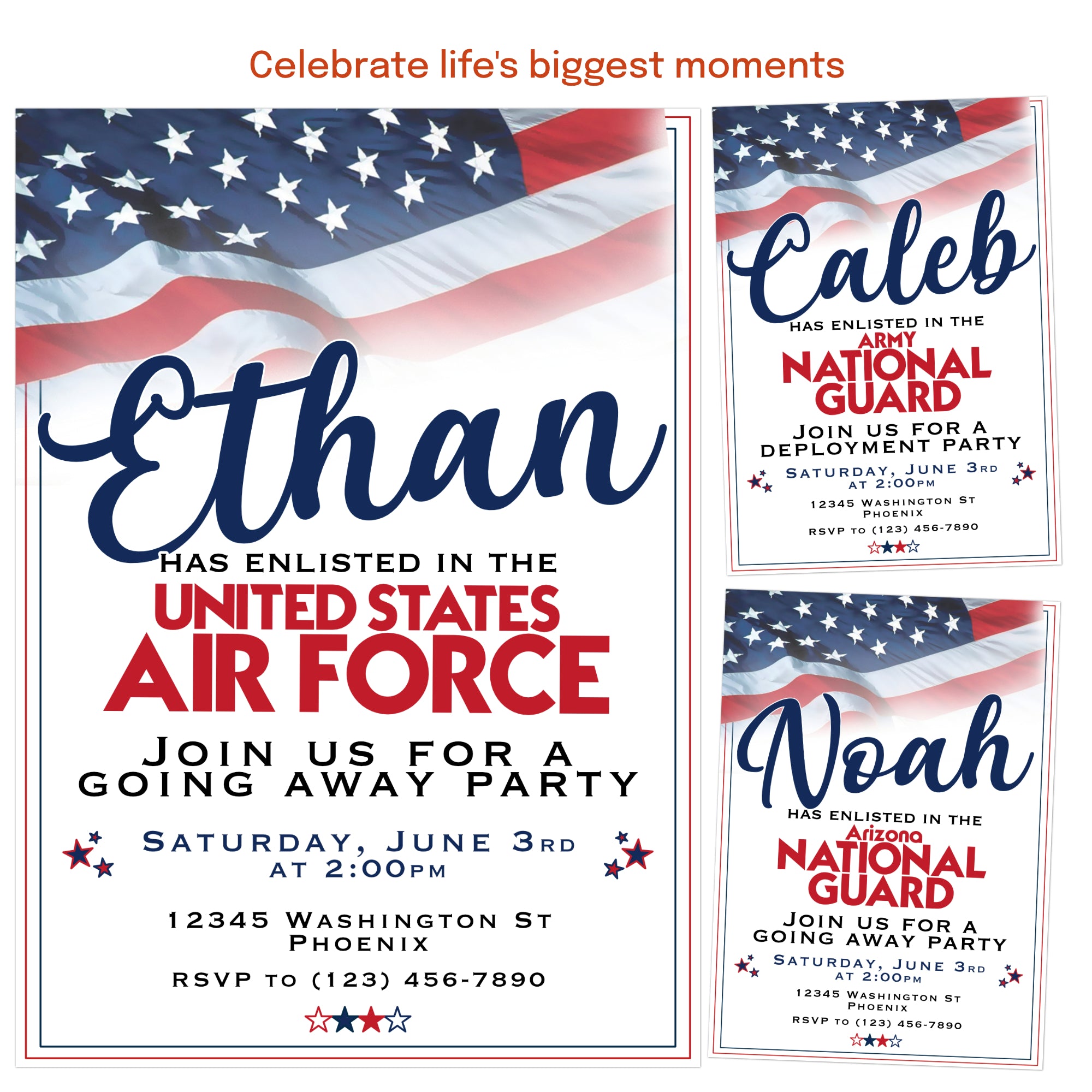 personalized military party invitation with photo easy digital invite for send off or deployment party