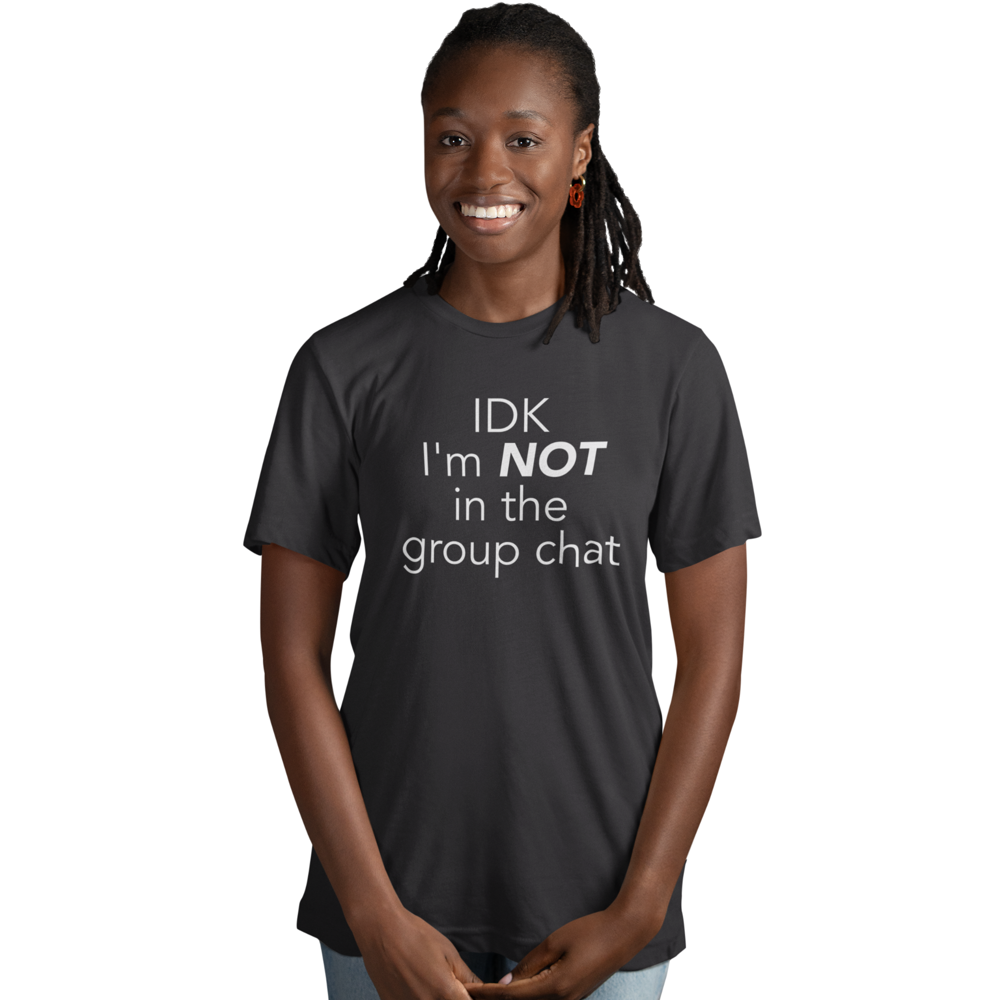Sarcastic humor t-shirt for moms and teens with bold text design on ivory shirt