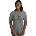Casual outfit featuring “not in the group chat” graphic tee styled with jeans